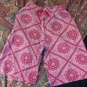 Red bandana style shorts